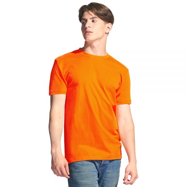 Мужская однотонная футболка оранжевая