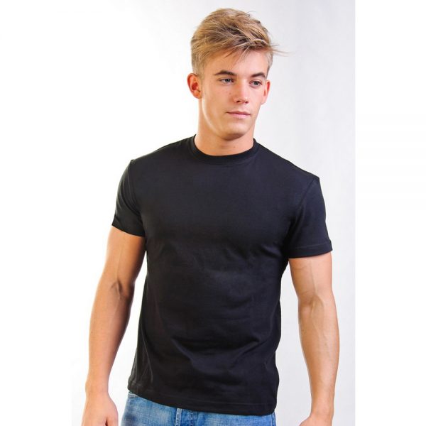 черная плотная хлопковая мужская футболка Leela