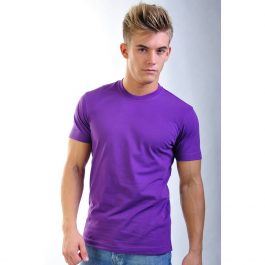 фиолетовая хлопковая мужская футболка Leela