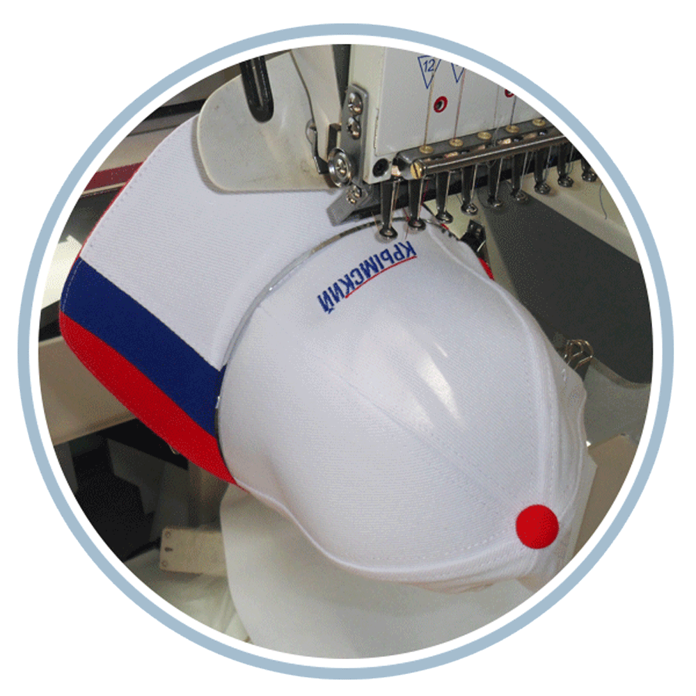 Вышивка логотипа на промышленном вышивальном оборудовании