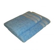 Синие жаккардовые полотенца с квадратиками