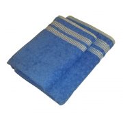 Тёмно-синие жаккардовые полотенца с квадратиками