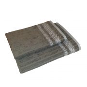 Жаккардовое полотенце с полосками цвет серо-коричневый