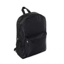 рюкзак с мягкой спинкой на лямках обзорная сторона цвет черный