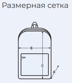 Размерная сетка рюкзака с мягкой спинкой