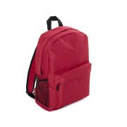 рюкзак с боковыми сетчатыми карманами на лямках обзорная сторона цвет красный