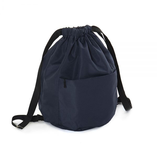 рюкзак-мешок без подклада затягивающийся на стропу-лямку обзорная сторона цвет темно-синий