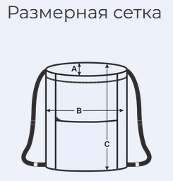 Размерная сетка рюкзака-мешка
